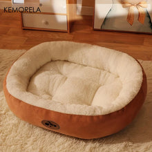 Cargar imagen en el visor de la galería, Cama Ovalada Acogedora – Felpa Gruesa para Gatos y Perros Pequeños
