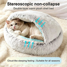 Cargar imagen en el visor de la galería, Cama Semiabierta con Forma de Concha – Nido Cálido para Gatos y Perros Pequeños
