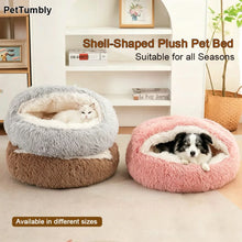 Cargar imagen en el visor de la galería, Cama Semiabierta con Forma de Concha – Nido Cálido para Gatos y Perros Pequeños
