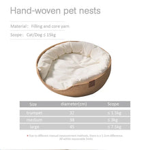 Cargar imagen en el visor de la galería, Cama Nido de Bambú Tejida a Mano – Natural, Transpirable y Lavable
