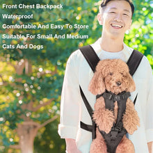 Cargar imagen en el visor de la galería, Mochila Frontal Portamascotas para Perros y Gatos – Transpirable, Impermeable y Ajustable
